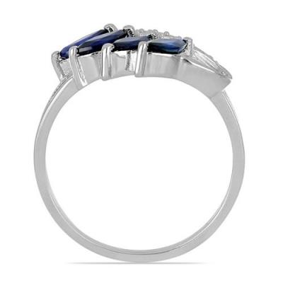 BUY 925 SILVER NATURAL BLUE SAPPHIRE MULTI GEMSTONE RING
